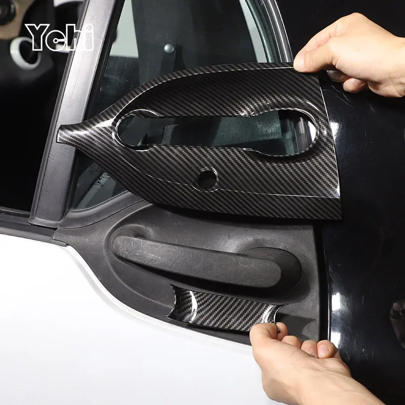 Für Mercedes Smart Fortwo Forfour 453 2016-2021 ABS Carbon faser Auto Zubehör Außentür Griff + Tür Schüssel abdeckung Trim Rahmen