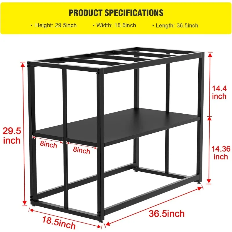 Fish Tank Stand Metal Aquarium Stand 40 Gallon Aquarium Turtle Tank 36.5