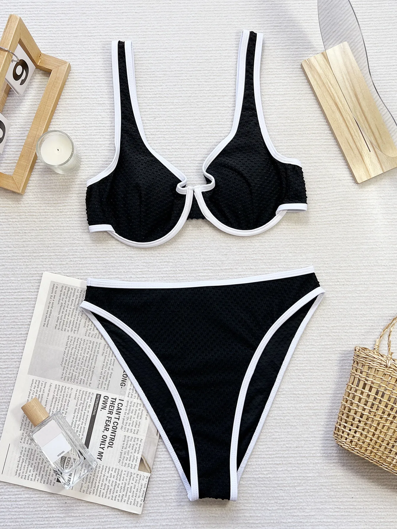 

sexy white black push up bikinis sets two pieces high waist swimsuits bathing suit swimwear swimming suit biquini tankini