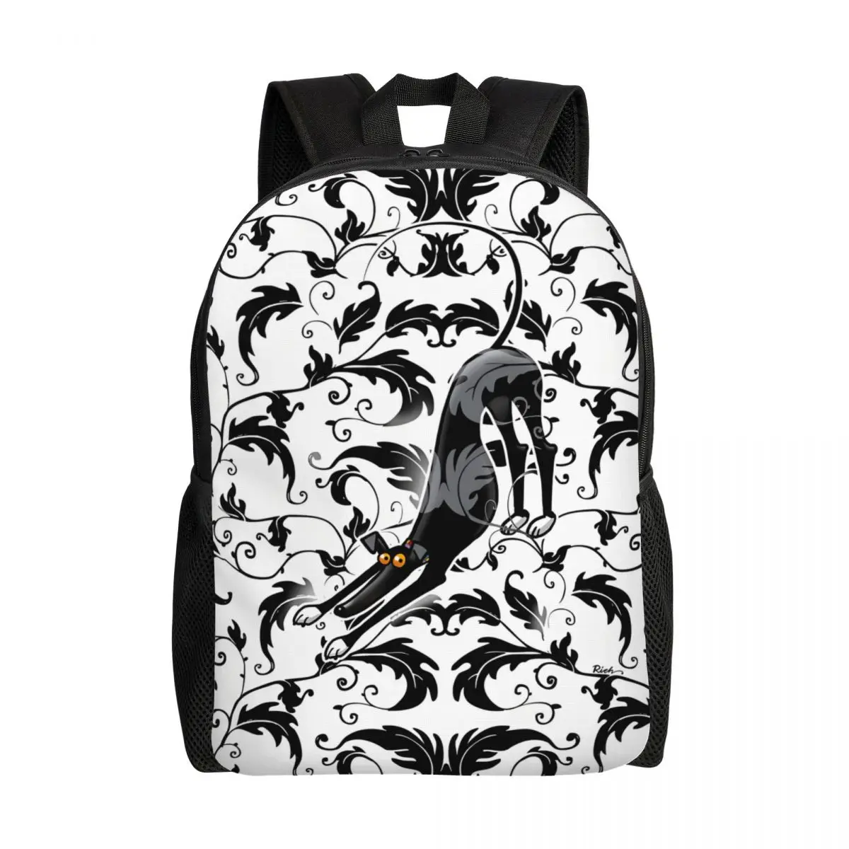 

Custom Bowdown Hound Backpacks for Men Women College School Student Bookbag Fits 15 Inch Laptop Greyhound Dog Sighthound Bags