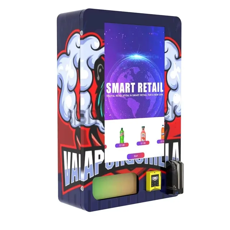 Compact Wall Retail Kiosk 32 Inch Touchscreen Automated Merchandise Vending Unit for Pub Lounge Drinks Snacks Customized