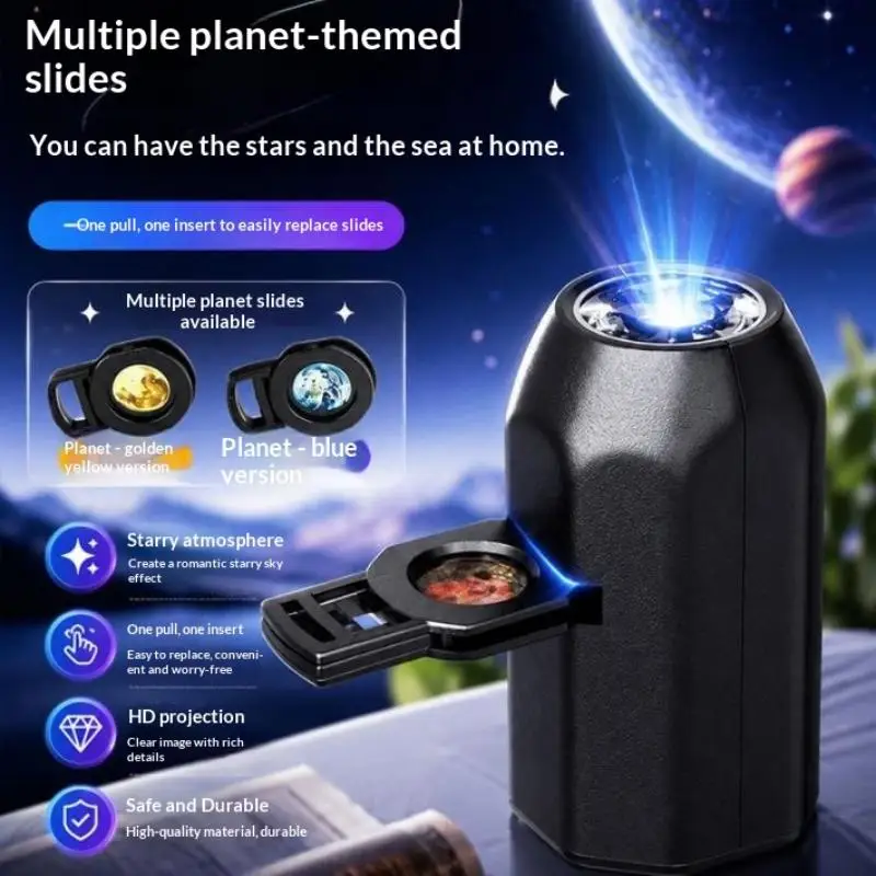 Galaxy Star Planet Projector USB Powered Mini Portable Projection Lamp Cool LED Night Light for Gaming Room Decor