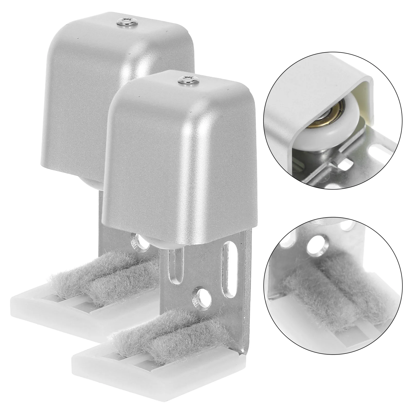 

2 Pcs Holder Door Guide Track Automatic Bottom Barn Floor Sliding Guides for Glass Doors