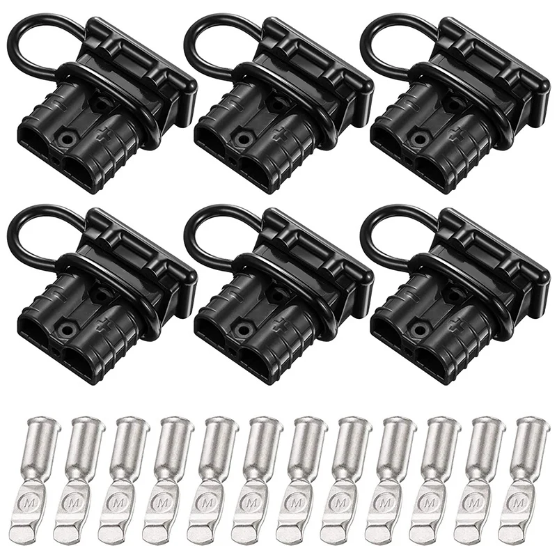 6 Sets 6-10 Gauge Battery Quick Connector 50A 12-36V Battery Quick Disconnect Wire Harness Plug Kit Battery Quick Plug