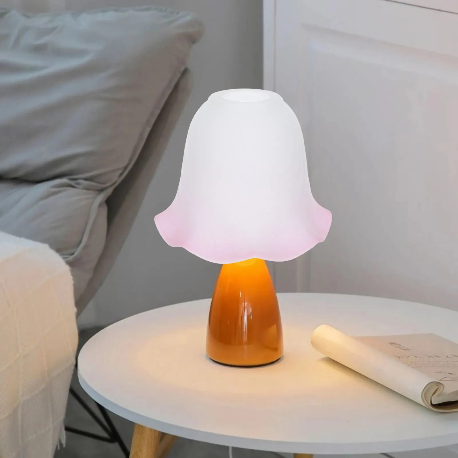 

Frosted Glass Lamp Shade Replacement Flower Shaped Lampshade Covers E27 Pendant Ceiling Table Floor Wall Sconce Decorative Light