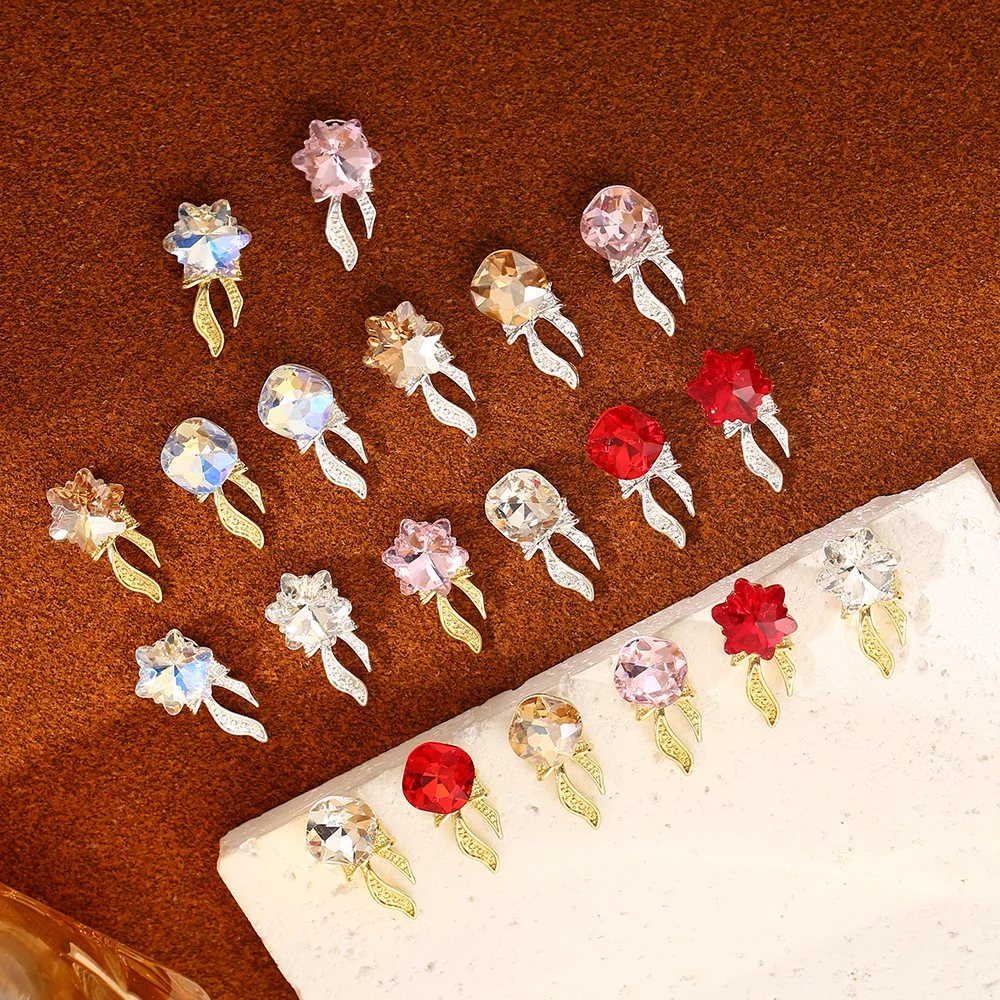 20 قطعة من دلايات الأظافر على شكل نجمة ندفة الثلج - فيونكة متألقة عبر الحدود لتزيين الأظافر من حجر الراين لتزيين الأظافر بنفسك #2