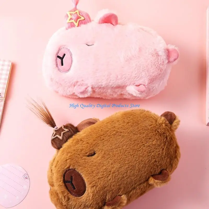 

U2JE Cartoon Plush Pencil Bag Plush Pen Pouches Zippered Pen Case Stationeries Bag