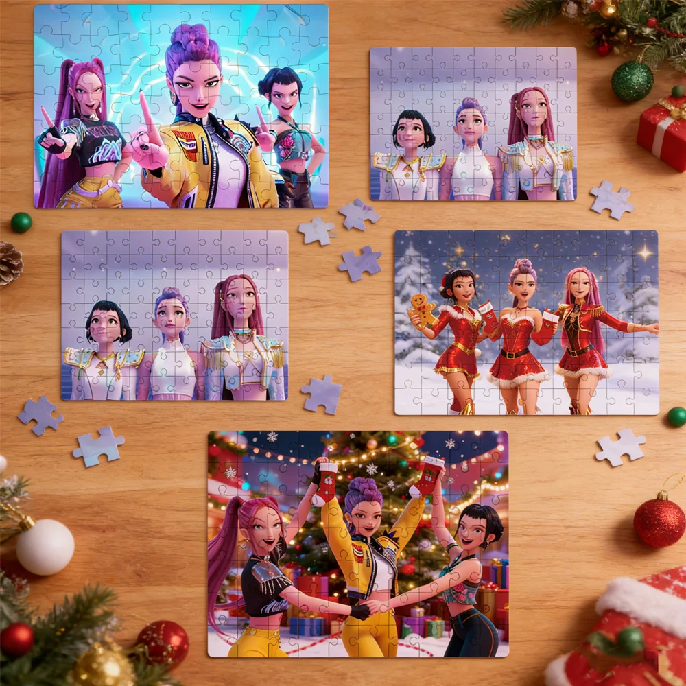 3D クリスマス木製ジグソーパズル悪魔ハンターテーマボードゲームおもちゃルミゾイキャラクターパターンパズルグッズキッズギフト