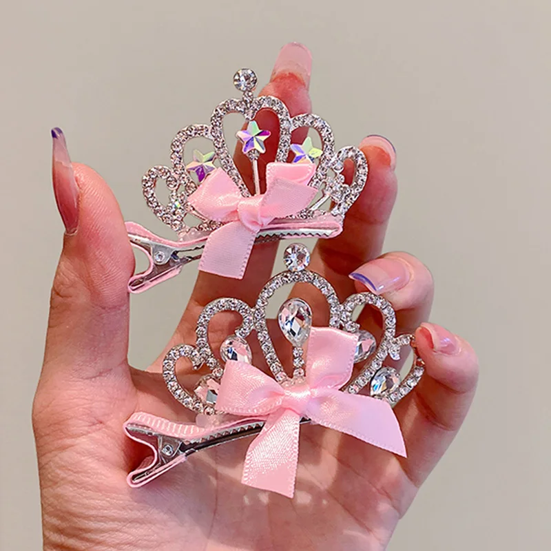 Crystal Rhinestone Dogs Hairpin Pearl Crown Bows Hair Comb Clip For Pets Grooming Accessories Cat Pet Shinny Jewelry Headwear