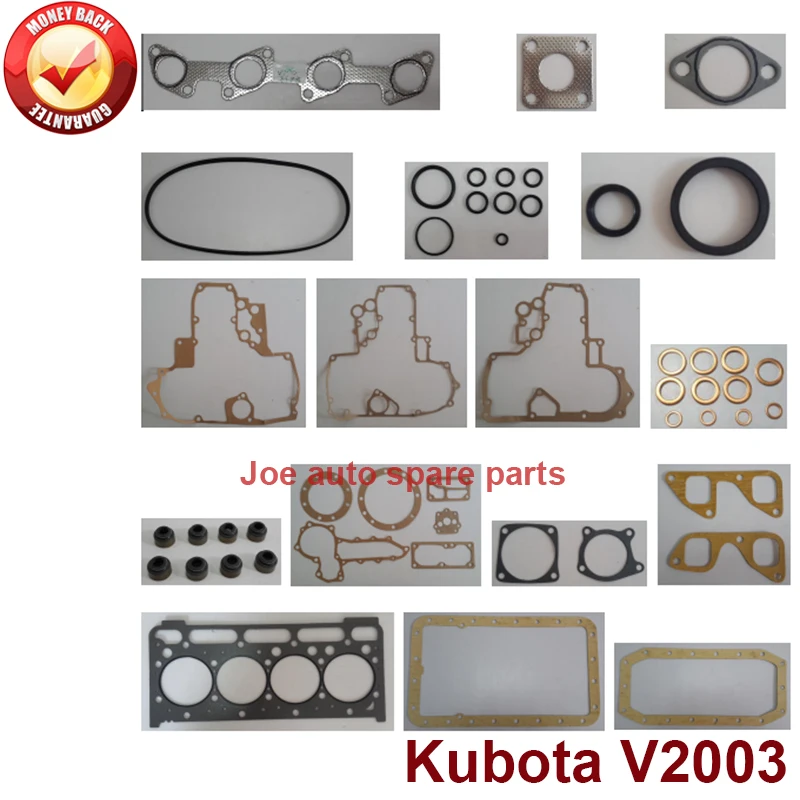 complete repair Overhaul engine full gasket set kit for Kubota engine: V2003