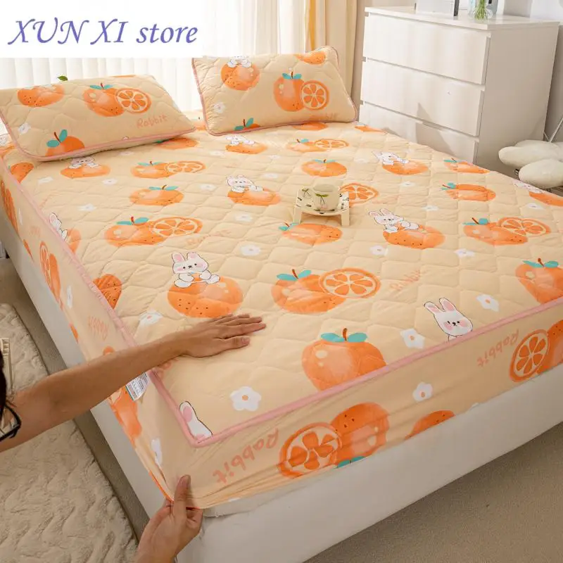 2023 New Waterproof Mattress Cover Cartoon Style Bed Covers Quilted Fitted Sheet Thickened Bedspread(No Pillowcase)