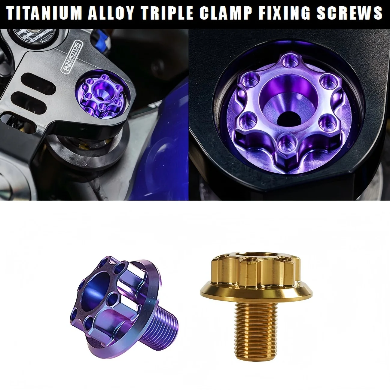 

Мотоциклетные крепежные винты с тройным зажимом из титанового сплава и гайка рулевого стержня для Yamaha YZF-R3 2019-2025