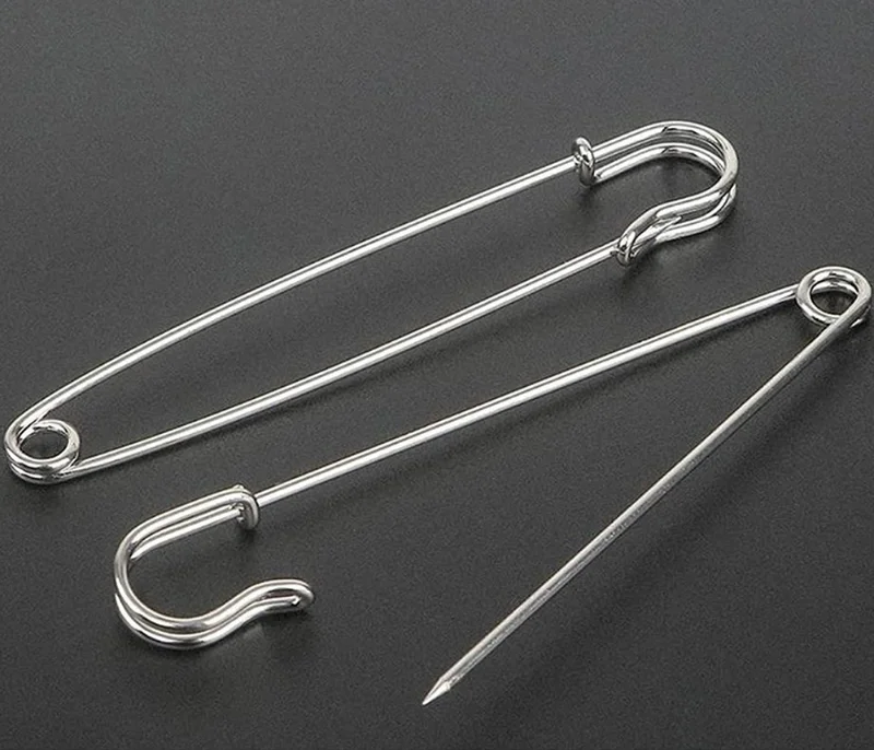15PCS Large Safety Pin 75mm Blanket Pins Steel Spring Lock Pins Strong Sturdy Bulk Pins for Blankets Skirts DIY Crafts