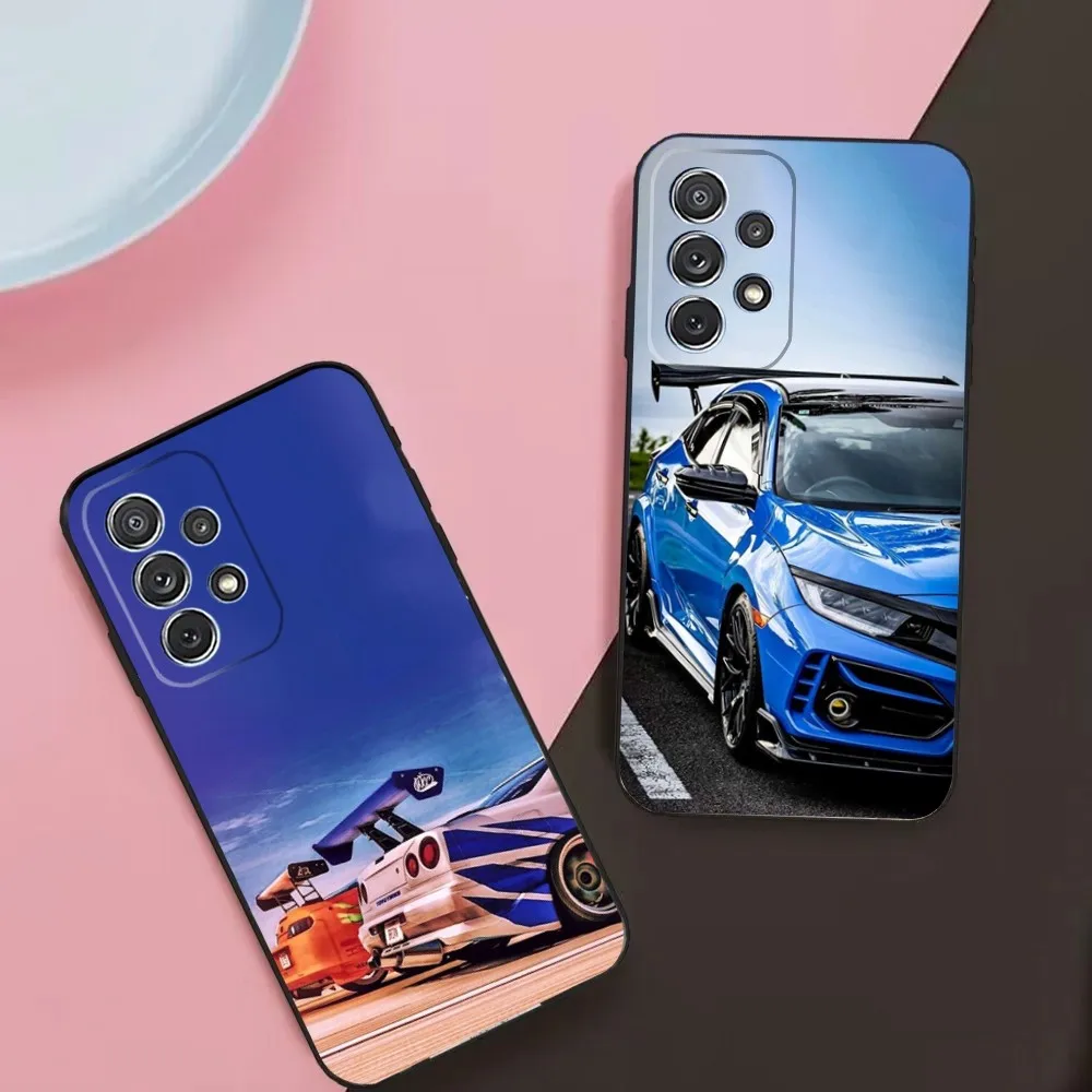 Sport Car T-Type R C-Civic Phone Case For Samsung Galaxy A13,A21s,A22,A31,A32,A52,A53,A71,A80,A91 Soft Black Phone Cover