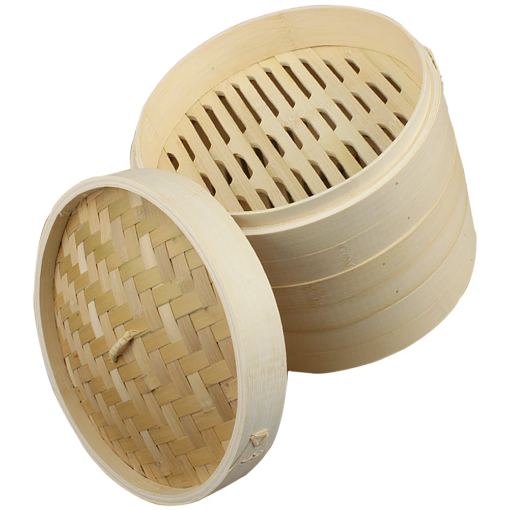 

Bamboo Steamer 3 Layer Kitchen Accessory for Cooking Dumplings Tray Food Dim Sum Basket Safe Retain Flavor
