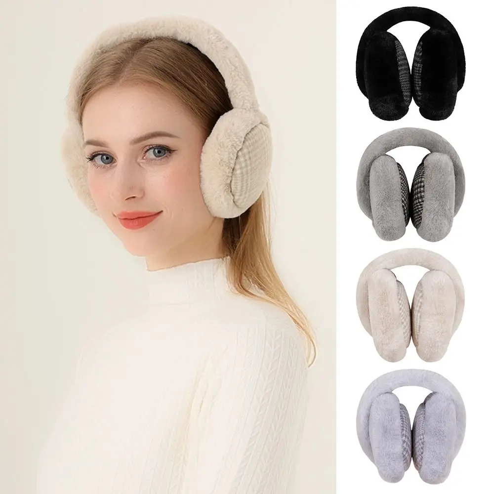 Cache-oreilles portable pour femme, protection contre le froid, pliable, garde au chaud, cache-oreilles en peluche, bonnet coupe-vent