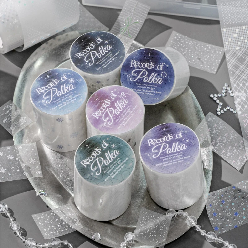 JIANQI 50mm * 2m Wave point mark style retro border Washi Tape DIY Scrapbook Aesthetic Masking Tape view 6