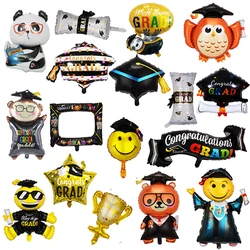 2024 Graduation Party Balloon Bachelor Cap Trophy Bear Owl Foil Balloon Grad Congratulation We Did It Decoration Kids Favors New