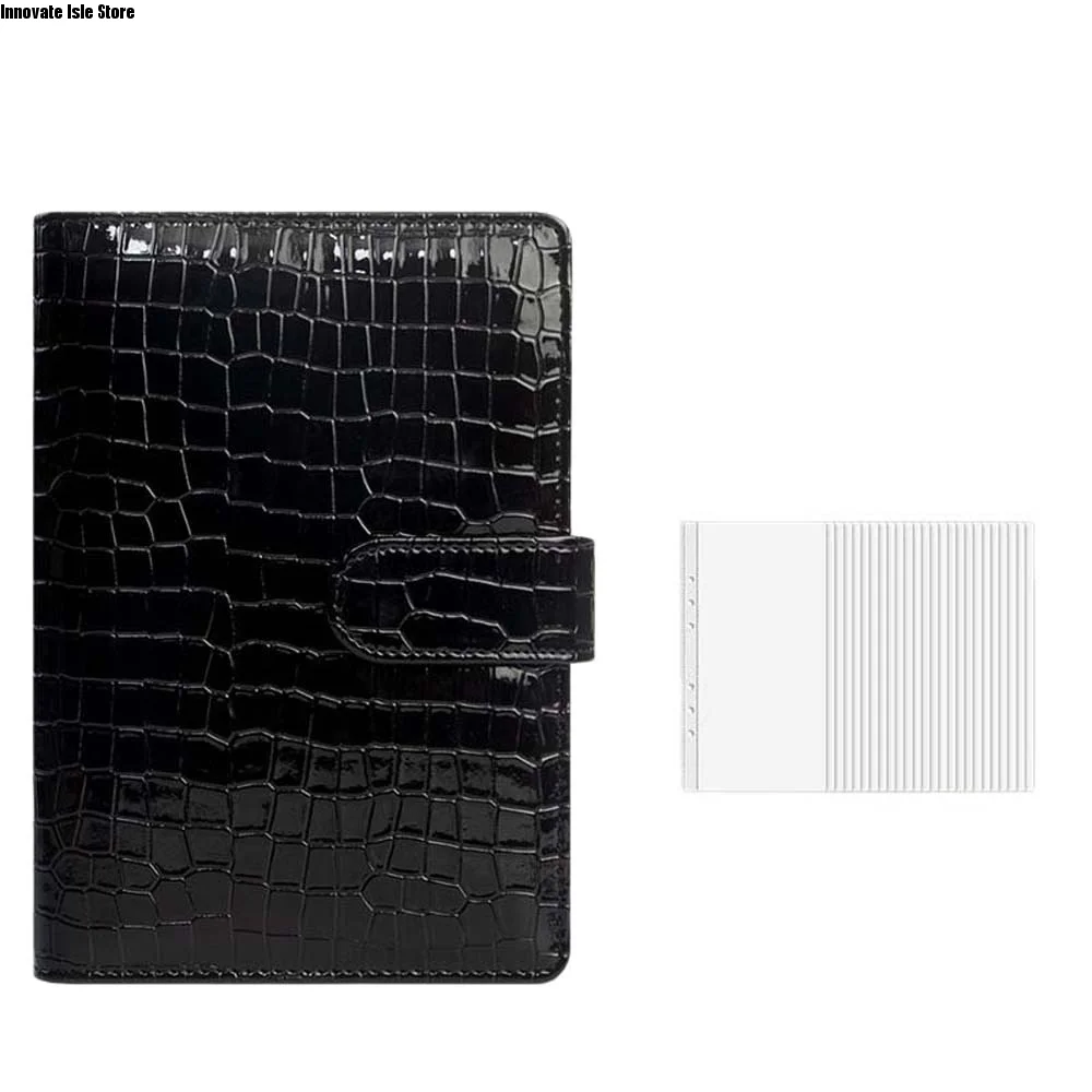 Mini A6 Money Saving Binder Faux Leather Marbling/Leopard Print Savings Challenges Book Waterproof Durable Mini Budget Binder