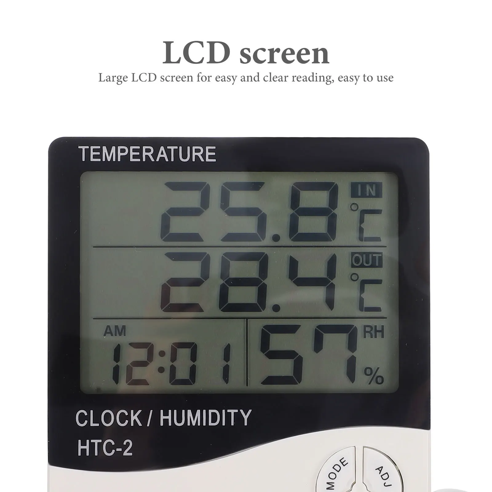 

Digital Aquarium Thermometer Hygrometer Large LCD Screen Indoor Outdoor Fish Tank Home Temperature Humidity Monitor Clock