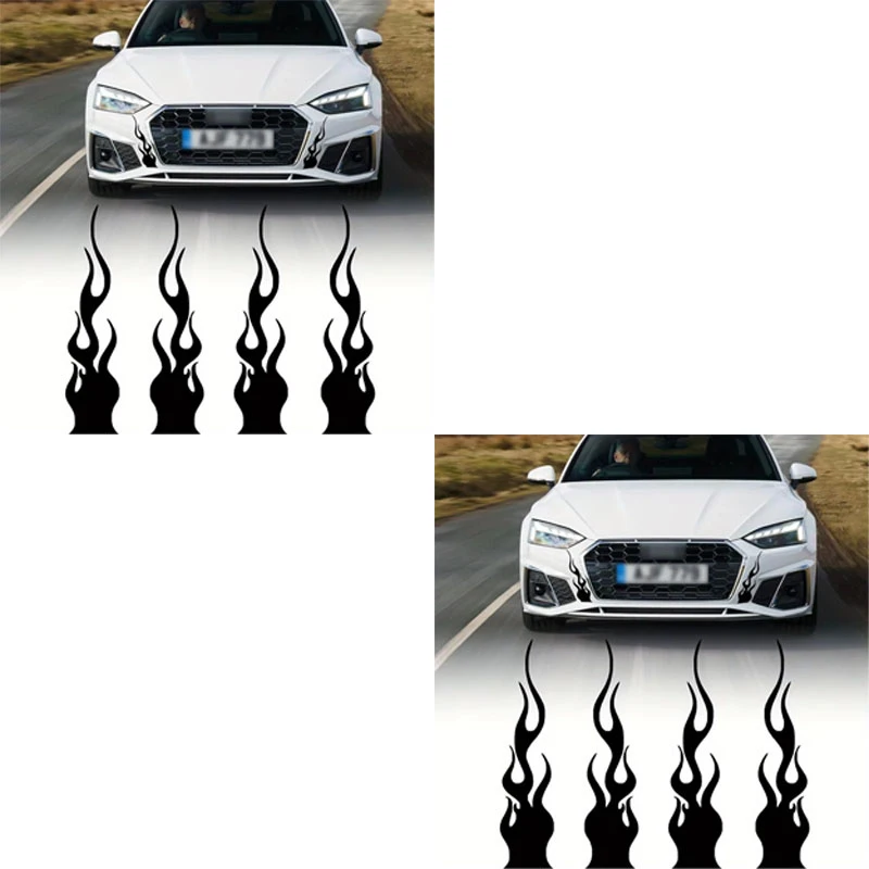 AliExpress NONE 1/2/3/4sheet Flame Reflective Decals Car Vinyl Racing Sport Flame Stripe Decals Car Motorcycle Bicycle Skateboard Laptop Decor