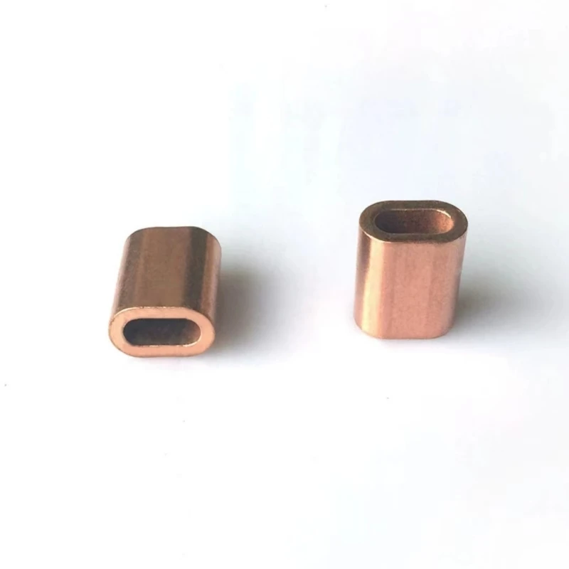 M1.0 M1.5 M2 M2.5 M3 -M6 Copper Casing Wire Rope Ferrule Cable Ties Crimpin Sleeve Oval Clip Wire Rope Clamp Copper Wire clamp