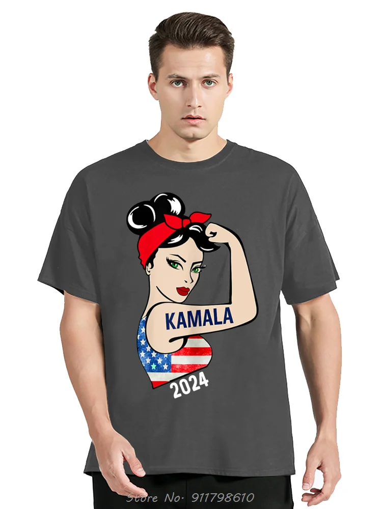 Kamala Harris 2024 President Classics  America Flag Vote Short Sleeve T-Shirt For Comfortabl O-Neck Tshirt Men's Clothing