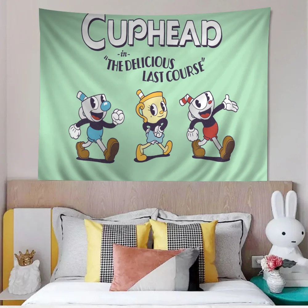 Cartoon Game C-Cuphead Hanging Bohemian Tapestry Bohemian Wall Tapestries Mandala Cheap Hippie Wall Hanging