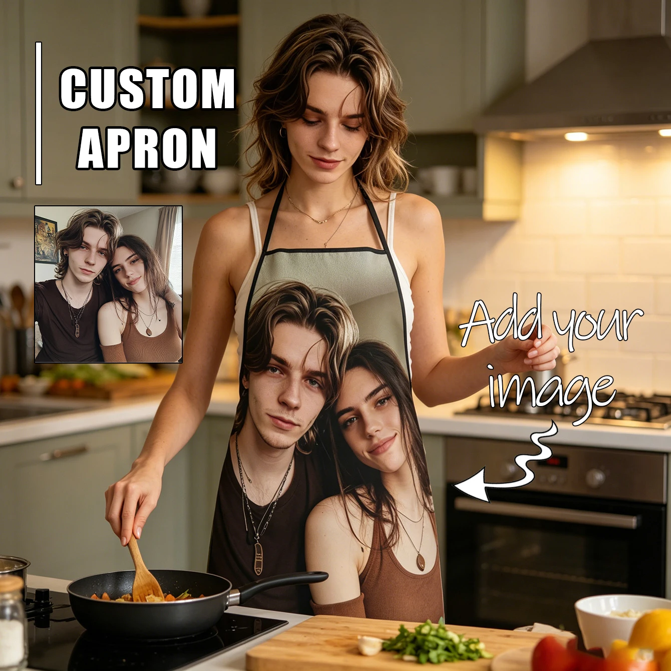 Personalisierte Avatar-Muster-Kochschürze für Männer und Frauen, Küchenschürze zum Kochen und Backen