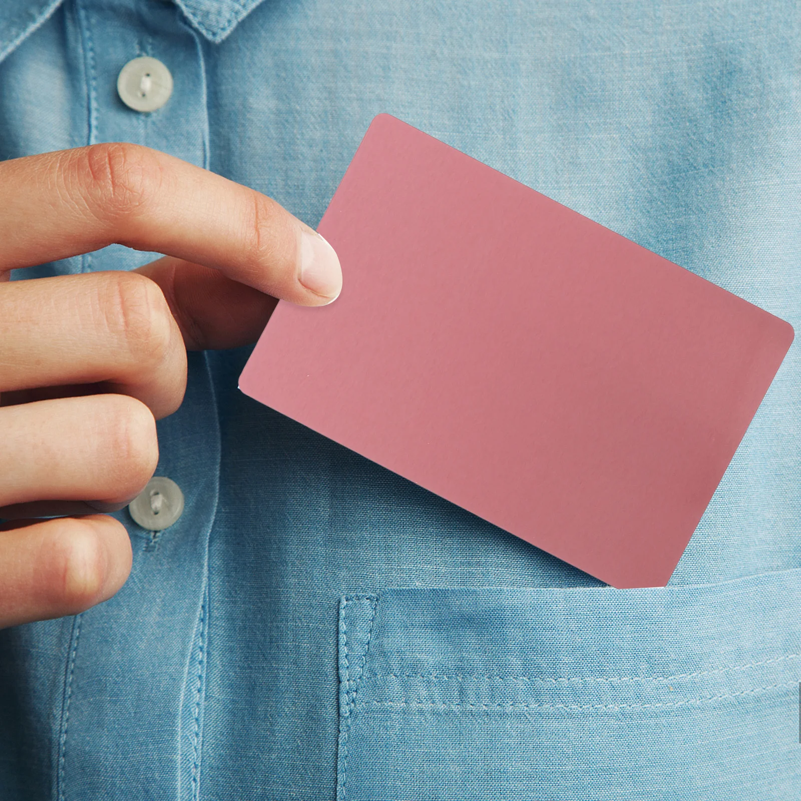 

50Pcs Aluminum Alloy Metal Business Cards Solid Smooth Blank Name Cards for Engraved Marking Machine Printing