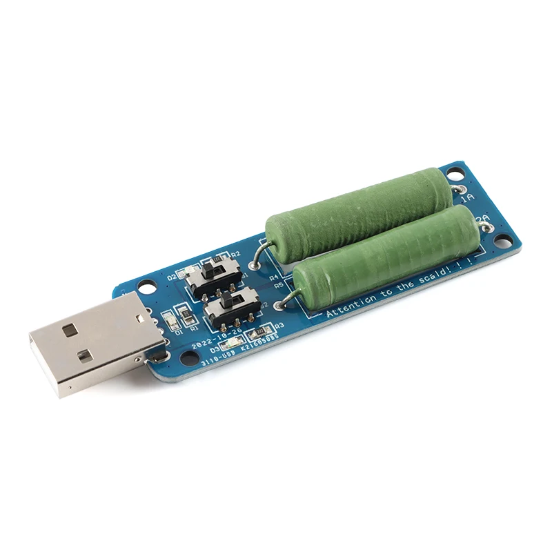 Obciążenie rezystora USB w/przełącznik regulowany 3 prąd 5V Tester rezystancji 3A/2A/1A z diodą LED