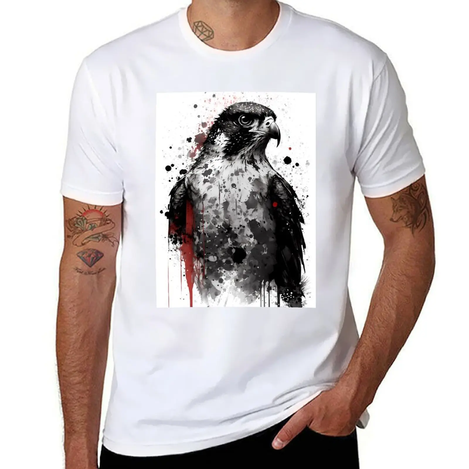

Peregrine Falcon Portrait T-Shirt tops custom t-shirts designer shirts sublime Men's t-shirt