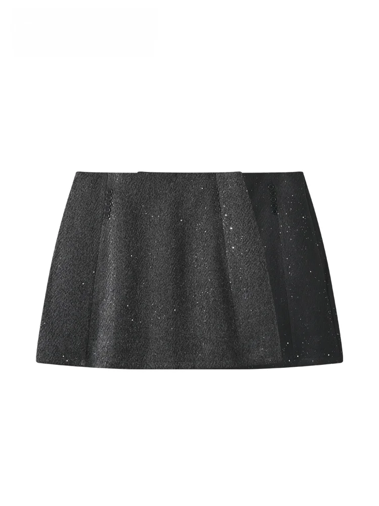 

High Waist A-Line Skirt for plus Size Women Autumn Winter New Sle Casual Woolen Skirt Commuter Sle Pear ape Fit