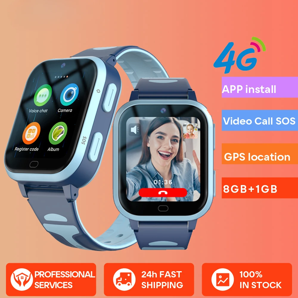 

4G Kids Smart Watch ROM 8GB Video Call Phone Watch Call Back Monitor Alarm Clock Phone Android Watch Children Smartwatch.