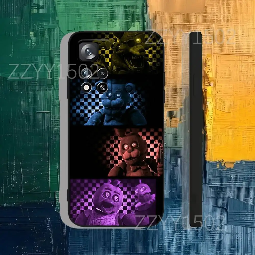 Funda de teléfono FNAF F-Five N-Nights at-Freddys para Samsung S25,S24,Ultra,S20,S30,Plus,S22,S23,Ultra,Plus,5G, silicona negra suave