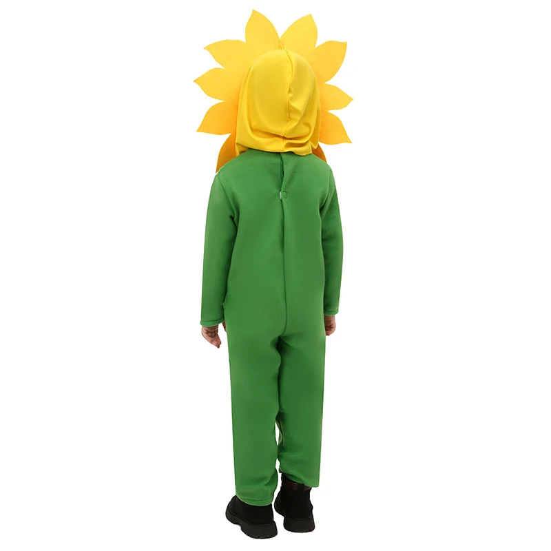 Halloween Sunflowers Cosplay Costume para crianças, roupas de desempenho para crianças, festa de aniversário, planta, meninas, meninos