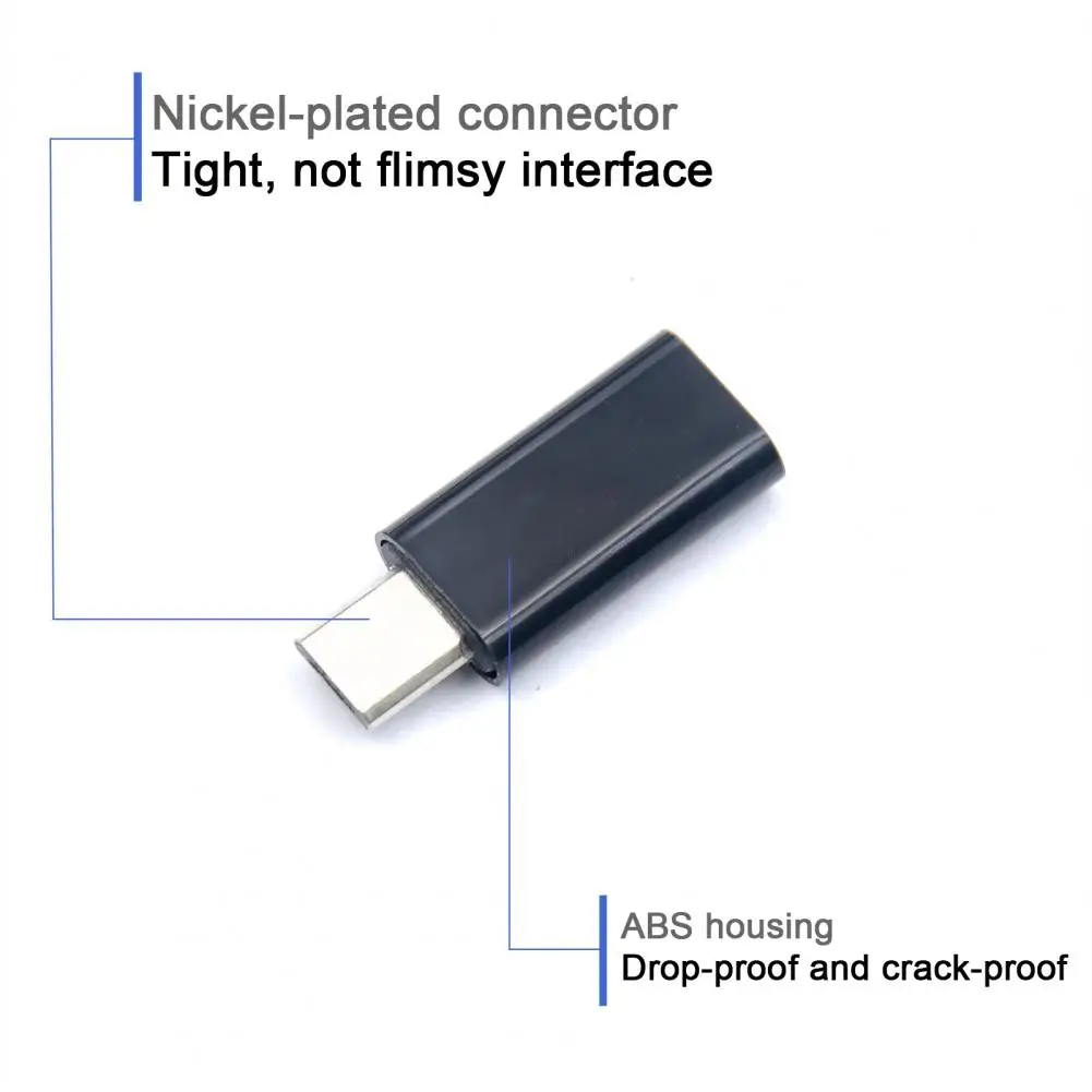 Abs Material Shell Adapter Compact Design Fast Charging 8-pin to Type-c Converter Adapter Stable for Mobile for Fast