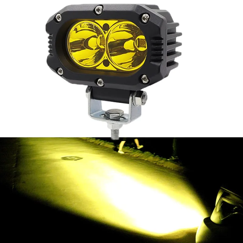 

20 Вт светодиодный точечный противотуманный фонарь, водонепроницаемая рабочая лампа для электронного велосипеда, тележки для гольфа, UTV, квадроцикла, фары дальнего света, IP67, пылезащитные, 12 В/24 В, универсальные