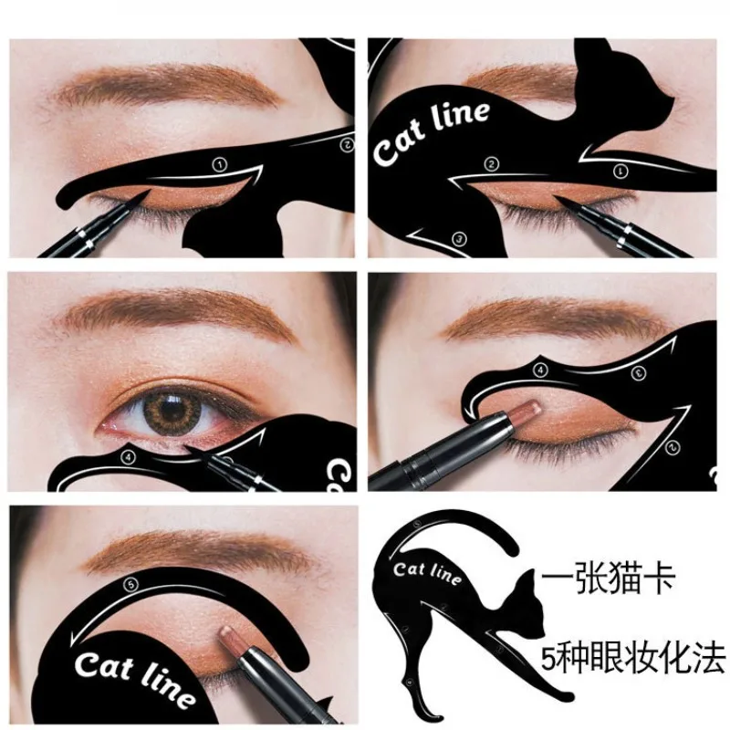 2-piece Set of Cat Models Easy To Operate Eye Makeup Tool Templates Multifunctional Eye Fixing Molds Cosmetic Products