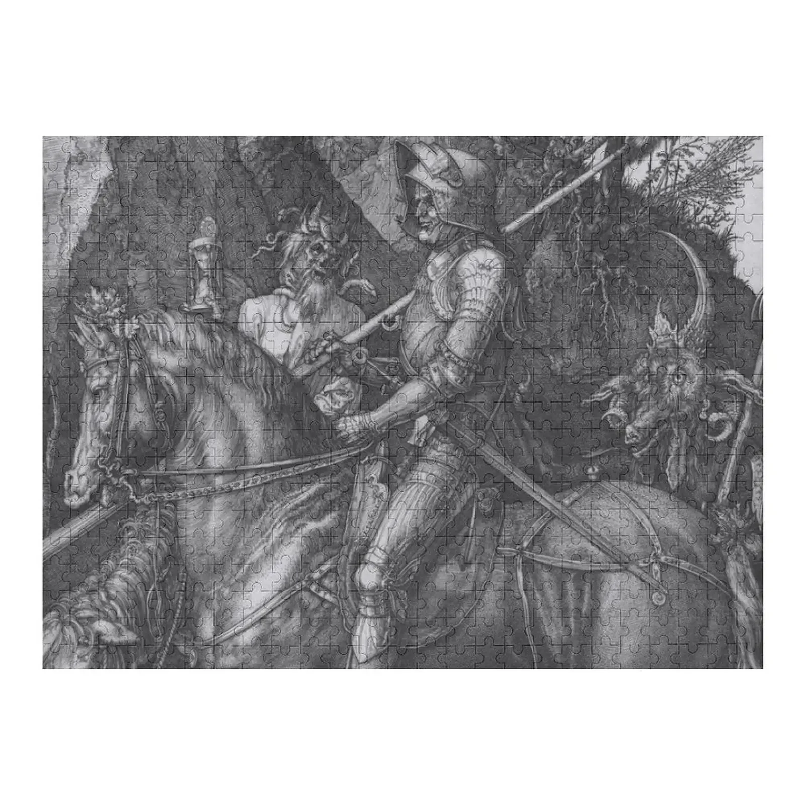 

Knight, Death and the Devil by Albrecht Dürer (1513) Jigsaw Puzzle Customizeds For Kids Personalized Gift Ideas Puzzle