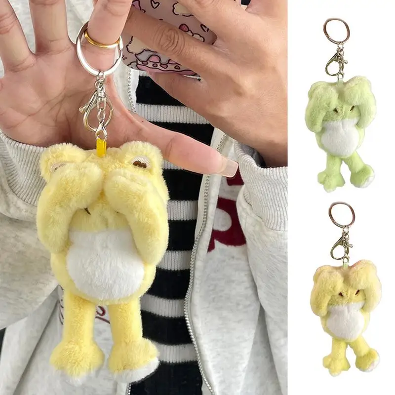 Plushie Keychain Pendant Cartoon Frog Image Bag Charm Soft And Comfortable Backpack Accessories For Family Friends Childrens