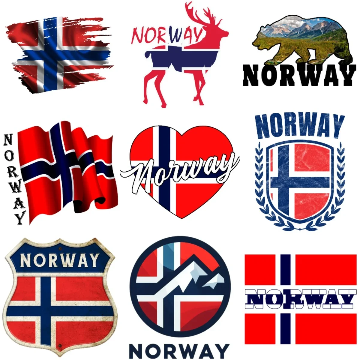 

Norway Flag Creative Personalized Car Stickers for Car Bicycle Van Motorcycle Helmet Window Wall Decoration Accessorie