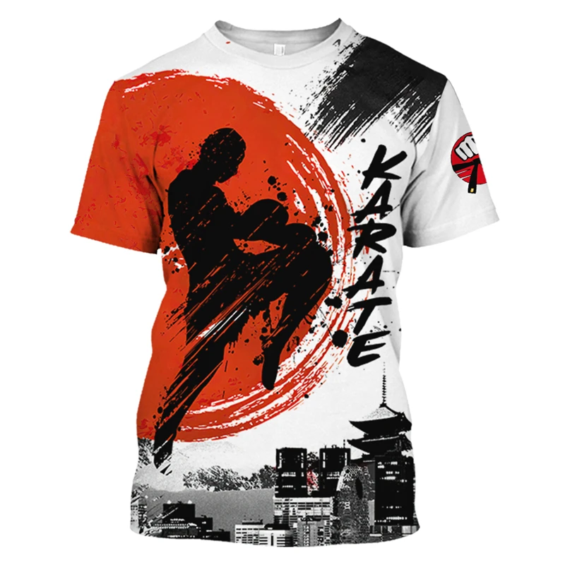 Japan Training T Shirt Men\'s 3d Karate Printed Tee Tops Oversized Short-sleeved High-quality Sportswear Men Quick-drying T-Shirt