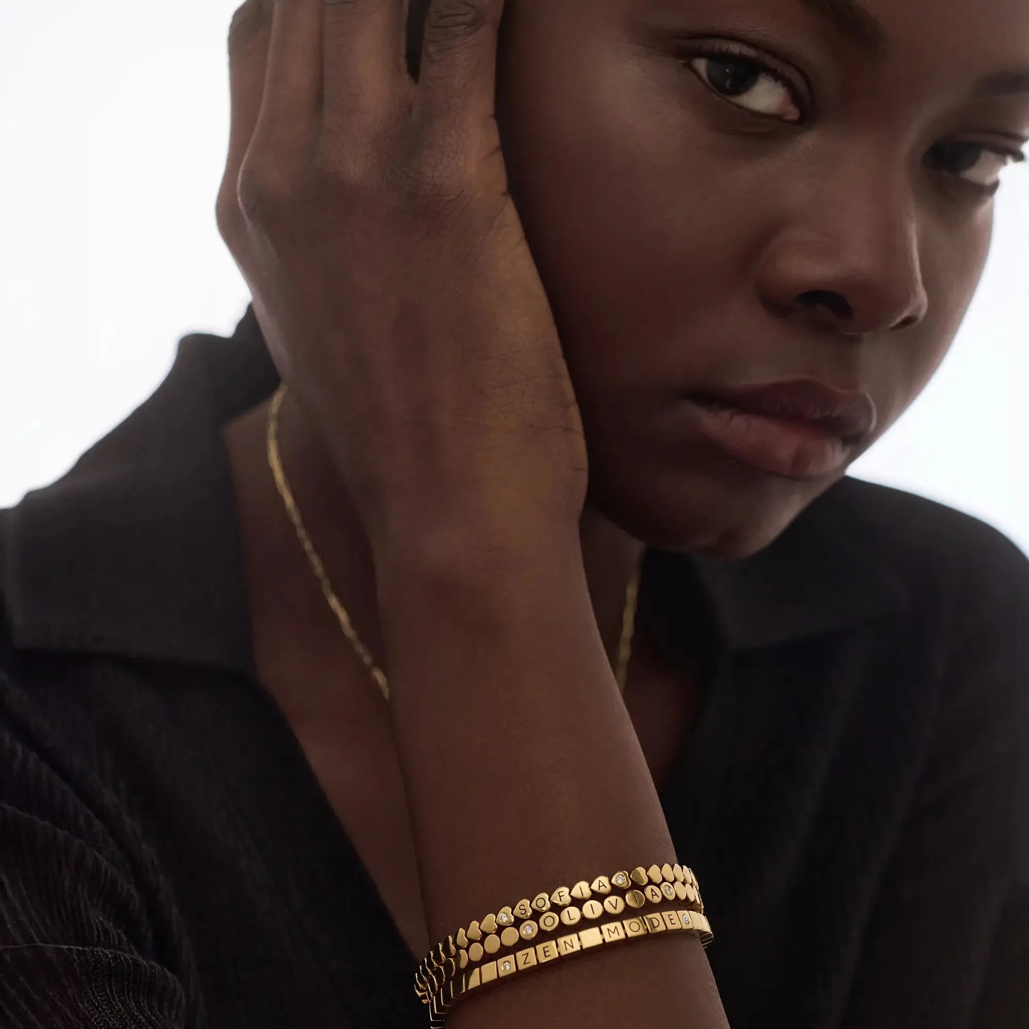 

18K Gold Plating Dotted Harmony Ring Set Stackable Diamond Band Jewelry Dainty Stacking Rings Personalized Mother’s Day Gift