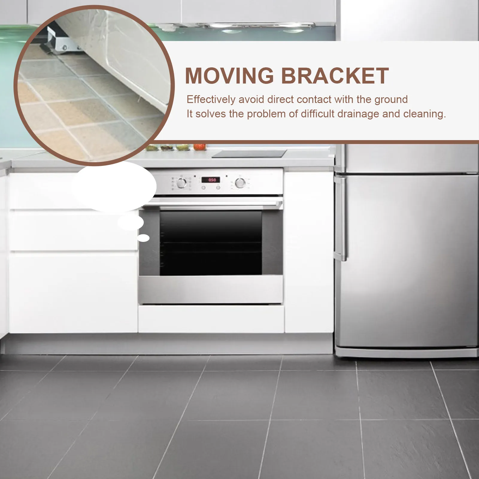 2 Pcs Mobile Refrigerator Base Washer Stand Trolley Bracket Washing Machine Fridge Appliance Movable