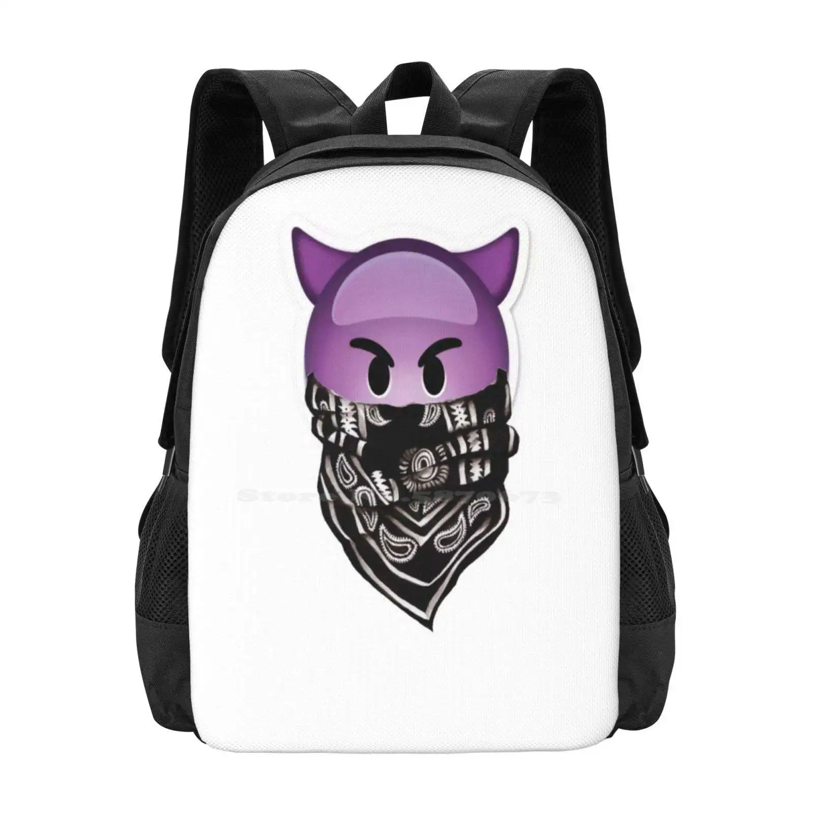 Devil Mask Pattern Design Bagpack School Bags Fun Devil Fun For Lover Funny Funny