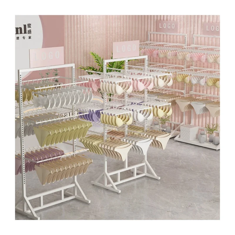 custom，Professional Manufacture Underwear Store Gold Shelf Underwear Retail Display Racks Gold