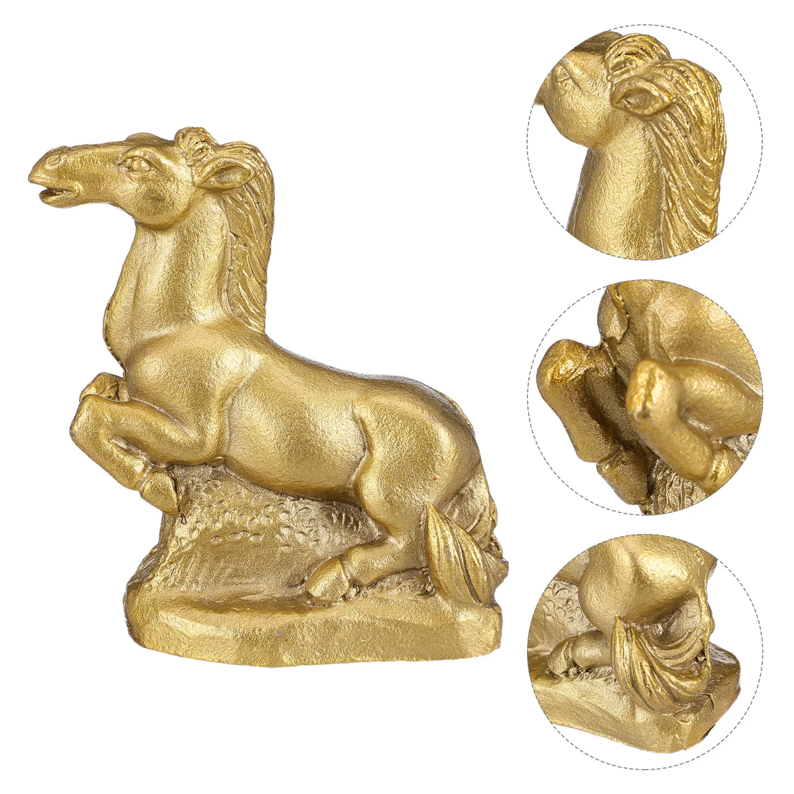 

Copper Horse Statue Standing Sculpture Vintage Design for Desktop Bookshelf Living Room Decor Horse