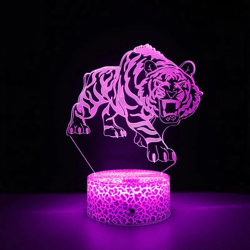 Nighdn Tiger 3d Illusion Lampe Nachtlicht 7 Farbwechsel Tisch Schreibtisch Dekoration Lampen Geburtstag Weihnachts geschenk für Kinder