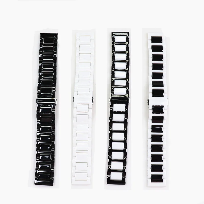 apple-watch-series-3-se対応、44mm、45mm、46mm対応、バタフライクラスプ付き、20mmと22mmの白黒セラミックバンド